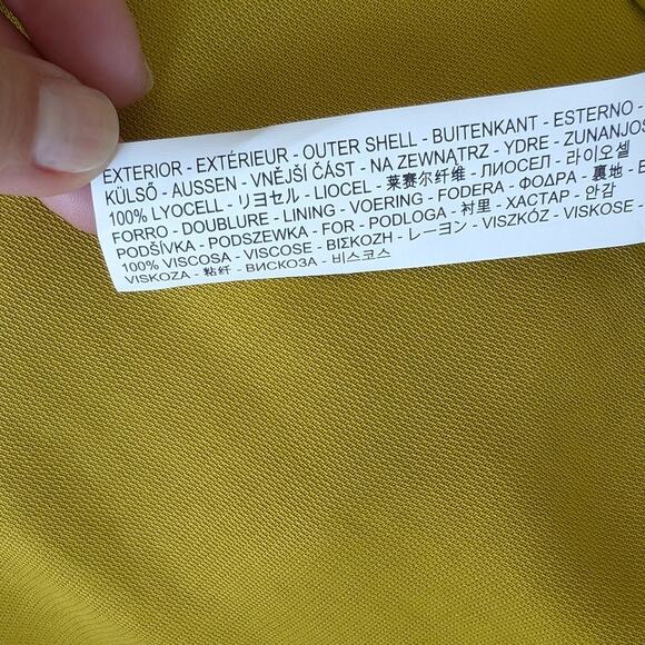 Zara Trafaluc Yellow Green Loose Fit Open Front Belt Trench Coat, size S - Picture 8 of 9